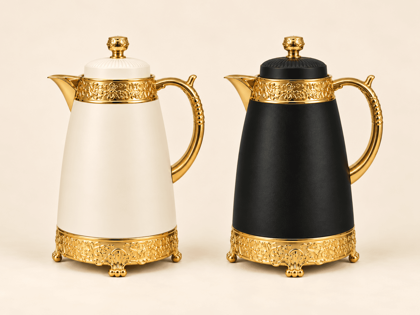 HL-907-B Ivory and Gold and Black and Gold thermal carafe finishes