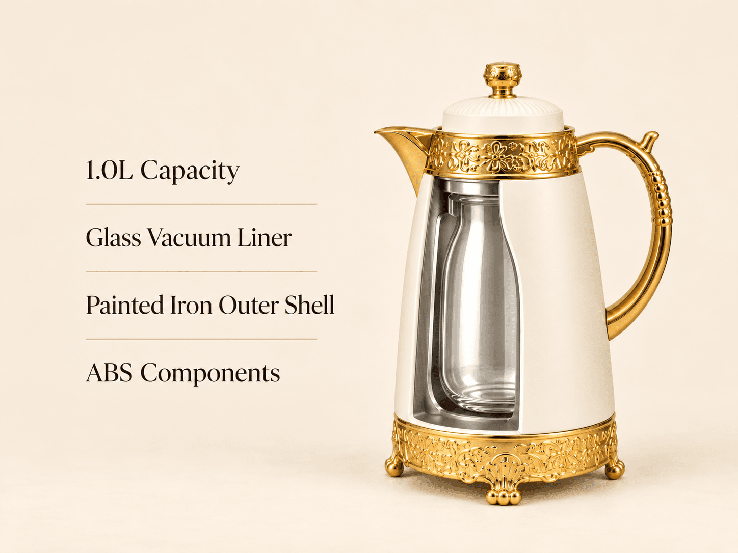 HL-907-B glass vacuum liner, painted iron outer shell and ABS components