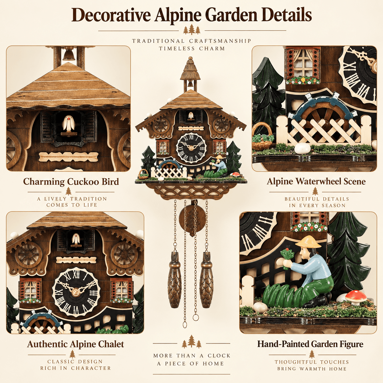 VT-CK-003 Alpine garden waterwheel and decorative figure details