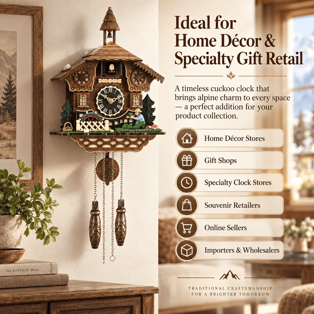 VT-CK-003 cuckoo clock home decor gift retail and wholesale applications