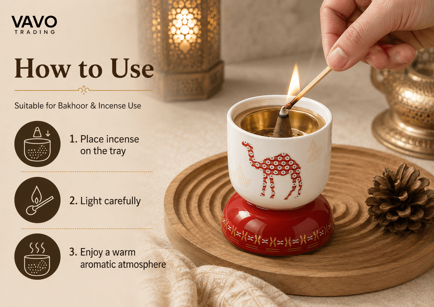 How to use the VT-KW-009 ceramic incense burner
