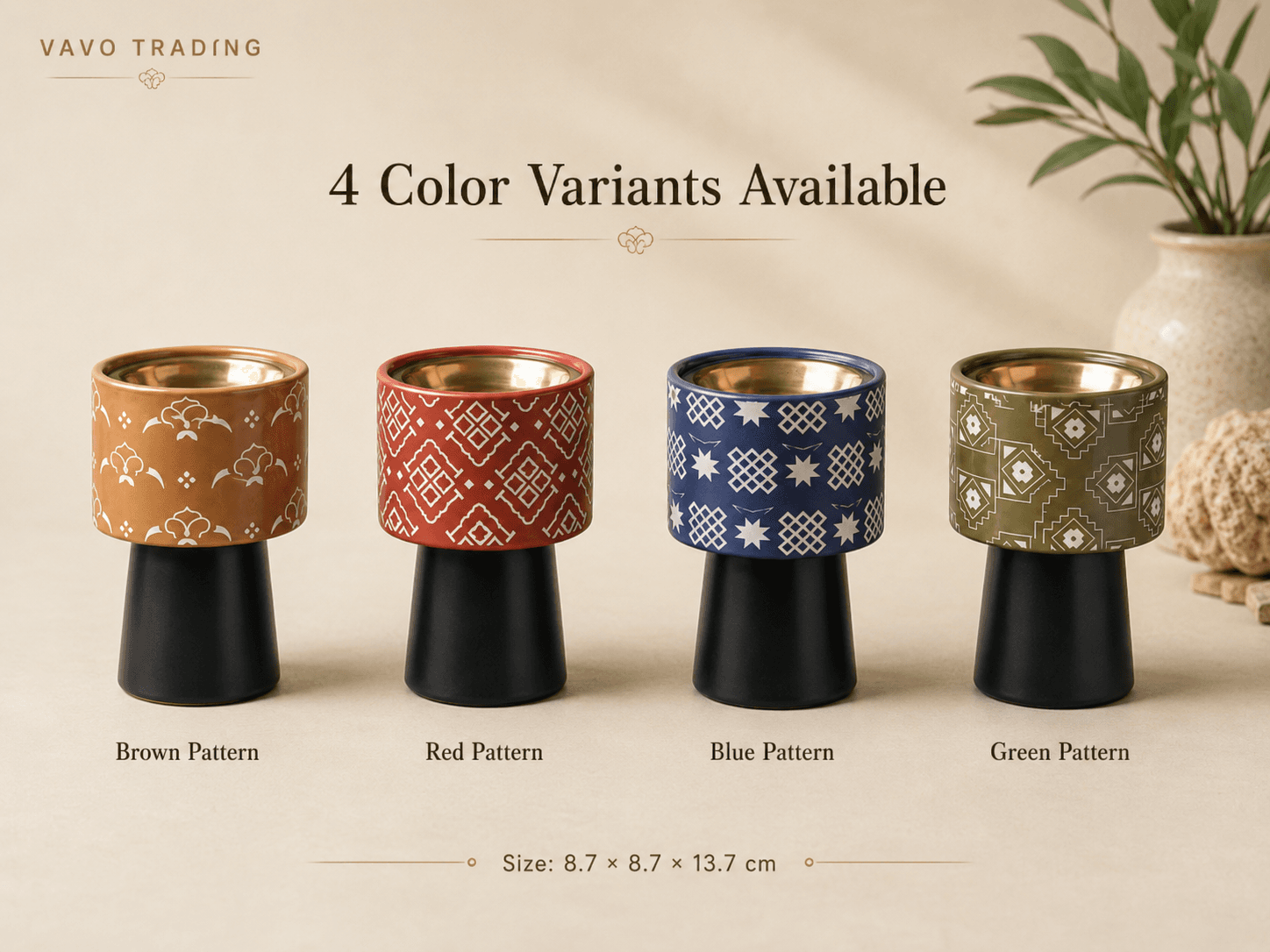 VT-KW-010 ceramic incense burner color variants
