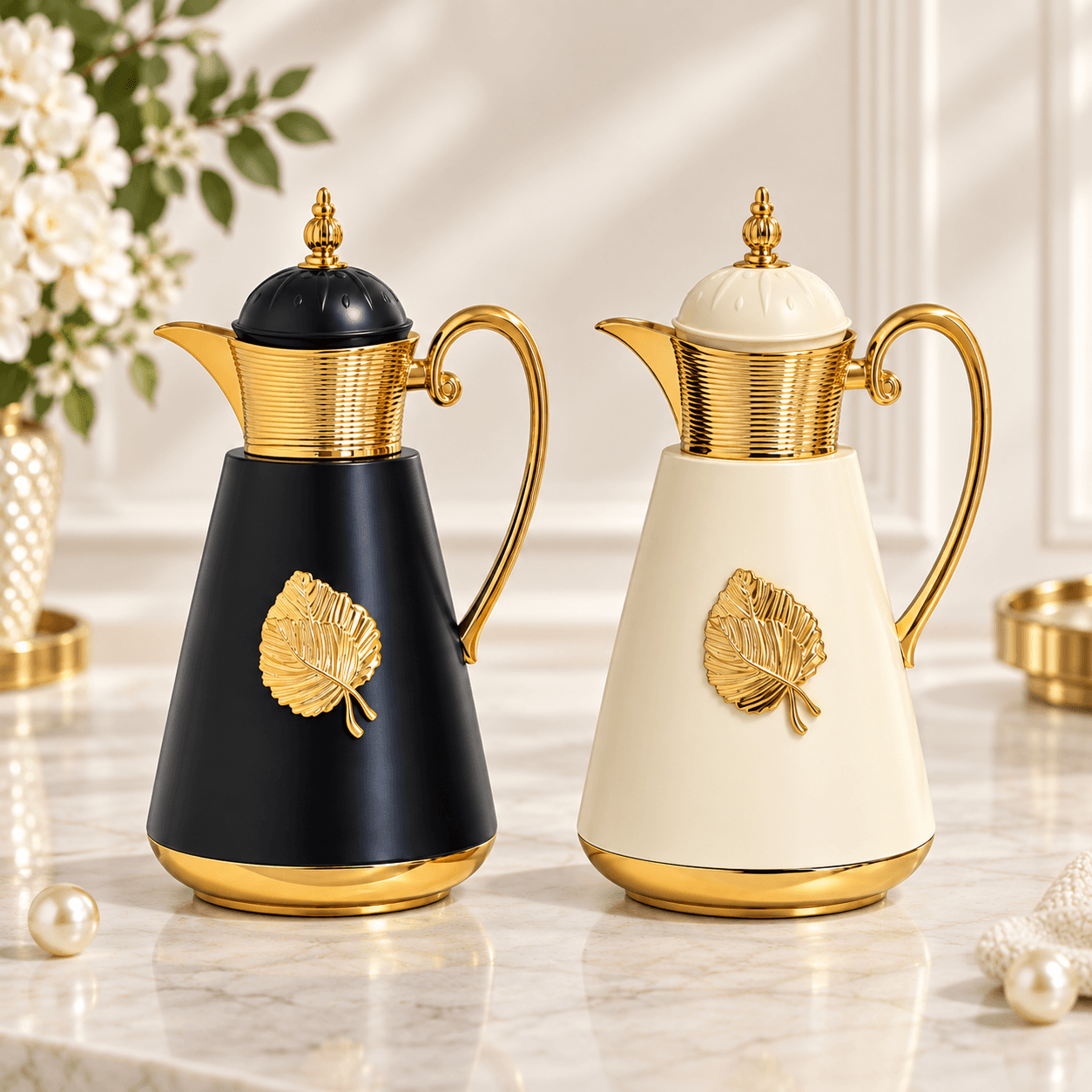 HL-1017 Black & Gold and Ivory & Gold color options