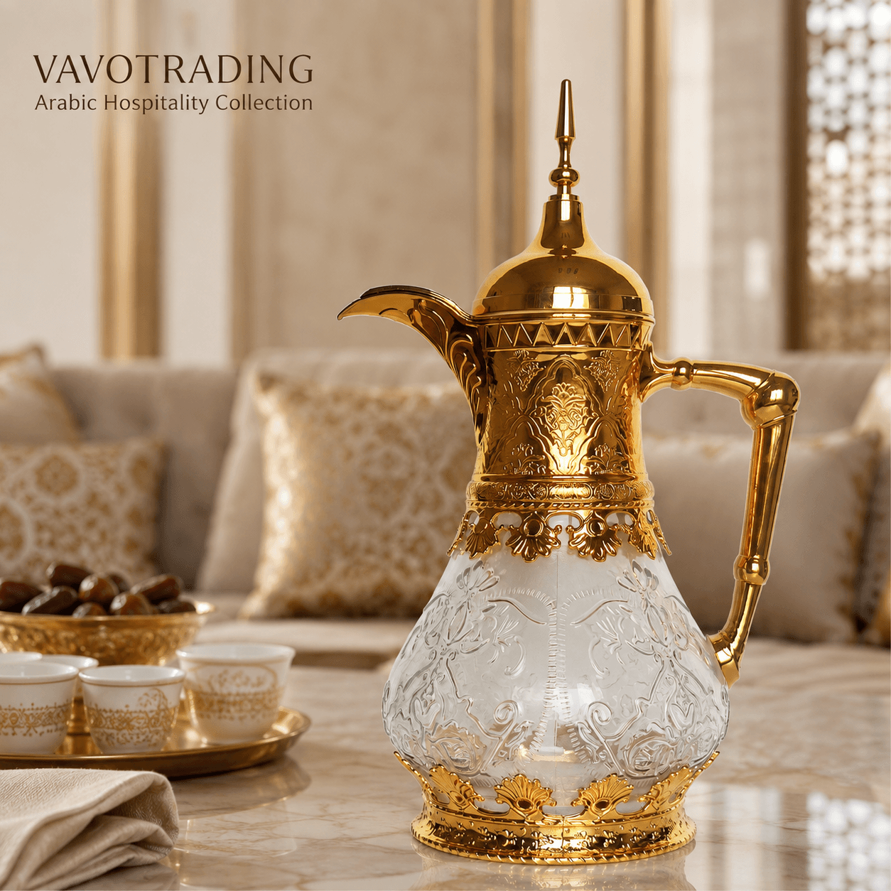 VAVO Trading SV-36 1.6L Arabic Coffee & Tea Serving Flask