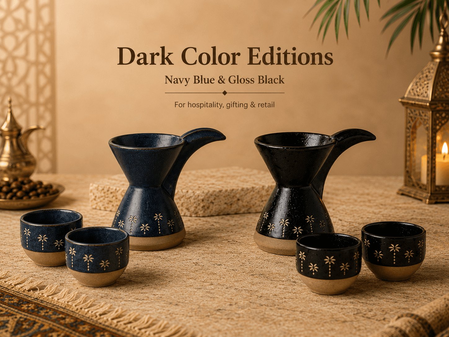 VT-KW-011 navy blue and black ceramic coffee sets